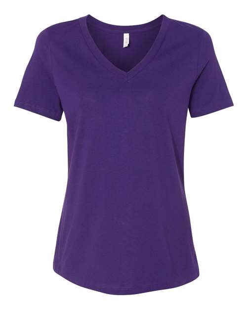 BELLA + CANVAS 6405 Women’s Relaxed Jersey V-Neck Tee - Team Purple - front