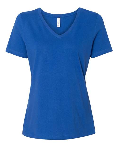 BELLA + CANVAS 6405 Women’s Relaxed Jersey V-Neck Tee - True Royal - front