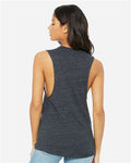 BELLA + CANVAS 8803 Women's Flowy Scoop Muscle Tank - Charcoal Black Slub - model back