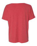 BELLA + CANVAS 8815 Women’s Slouchy V-Neck Tee - Red Triblend - back