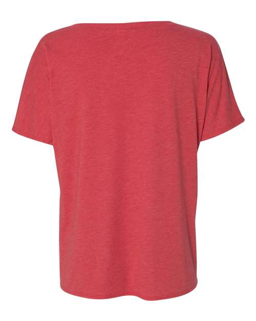 BELLA + CANVAS 8815 Women’s Slouchy V-Neck Tee - Red Triblend - back