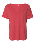 BELLA + CANVAS 8815 Women’s Slouchy V-Neck Tee - Red Triblend - front