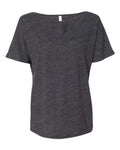 BELLA + CANVAS 8816 Women’s Slouchy Tee - Charcoal Black Slub - front