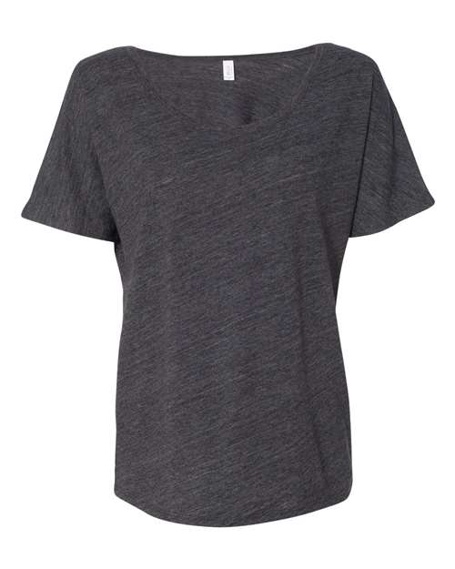 BELLA + CANVAS 8816 Women’s Slouchy Tee - Charcoal Black Slub - front