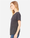 BELLA + CANVAS 8816 Women’s Slouchy Tee - Charcoal Black Slub - model side