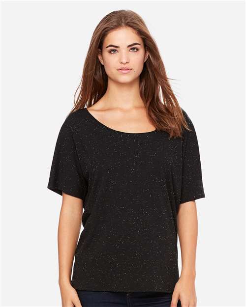 BELLA + CANVAS 8816 Women’s Slouchy Tee - Black Speckled - model front