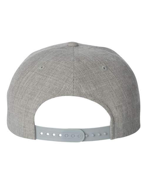 Yupoong 6089M Premium Flat Bill Snapback Cap - Heather Grey - back