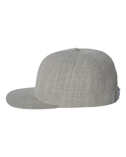 Yupoong 6089M Premium Flat Bill Snapback Cap - Heather Grey - side