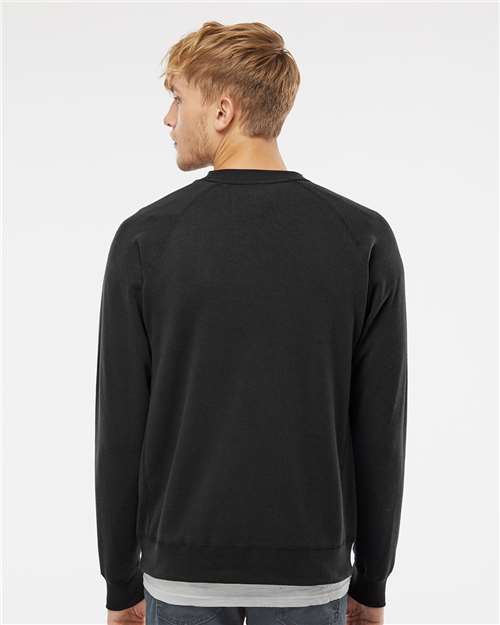 Independent Trading Co. PRM30SBC Unisex Special Blend Raglan Crewneck Sweatshirt - Black - model back