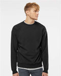 Independent Trading Co. PRM30SBC Unisex Special Blend Raglan Crewneck Sweatshirt - Black - model front