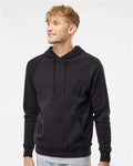 Independent Trading Co. PRM33SBP Unisex Special Blend Raglan Hooded Sweatshirt - Black - model front
