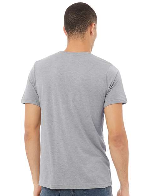 Bella+Canvas 3413 Unisex Triblend Short Sleeve Tee - Athletic Grey Triblend - model back