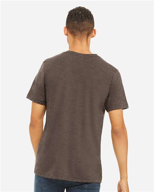 Bella+Canvas 3413 Unisex Triblend Short Sleeve Tee - Brown Triblend - model back