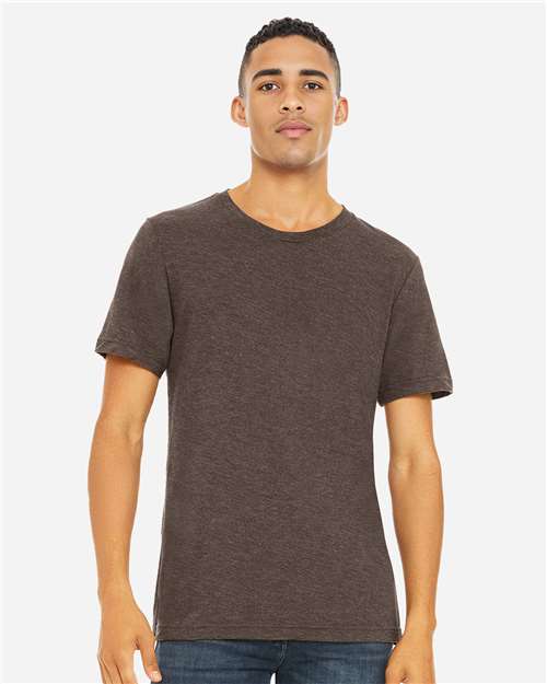 Bella+Canvas 3413 Unisex Triblend Short Sleeve Tee - Brown Triblend - model front
