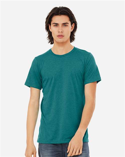 Bella+Canvas BC3413 Unisex Triblend Short Sleeve Tee - Teal Triblend - model front