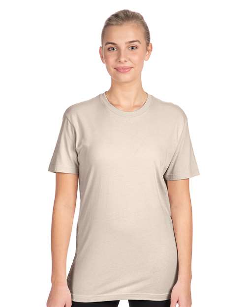 Next Level 3600 Unisex Cotton T-Shirt - Sand - model front
