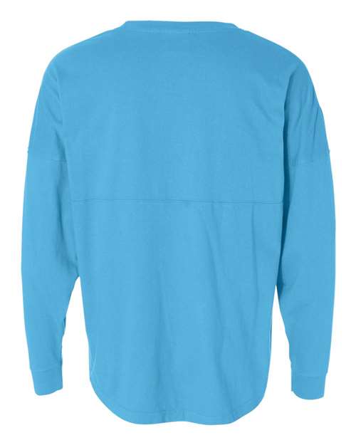 J. America 8229 Unisex Game Day Jersey Long Sleeve T-Shirt - Maui Blue - back