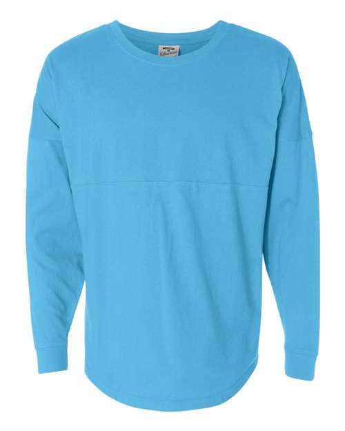 J. America 8229 Unisex Game Day Jersey Long Sleeve T-Shirt - Maui Blue - front