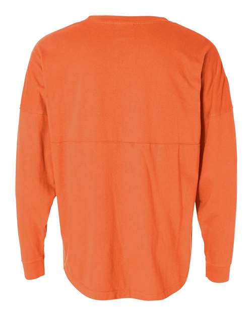 J. America 8229 Unisex Game Day Jersey Long Sleeve T-Shirt - Coral - back