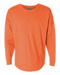 J. America 8229 Unisex Game Day Jersey Long Sleeve T-Shirt - Coral - front