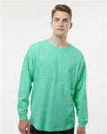 J. America 8229 Unisex Game Day Jersey Long Sleeve T-Shirt - Mint - model front