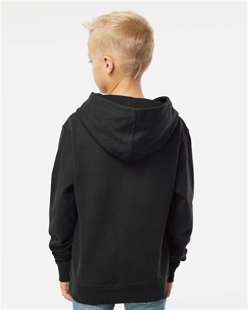 Independent Trading Co. SS4001Y Youth Midweight Hooded Sweatshirt - Black - model back