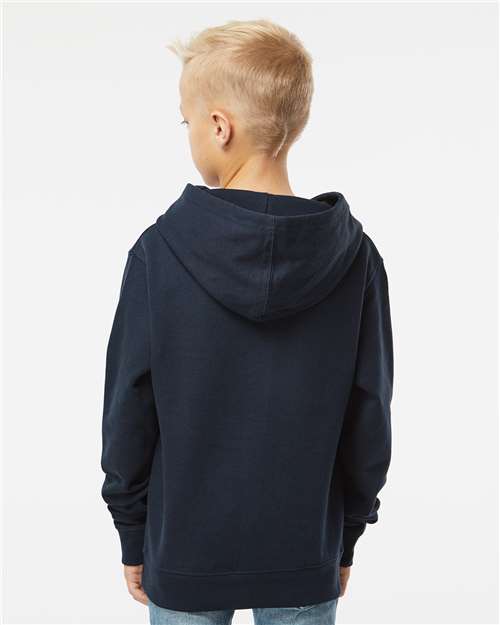 Independent Trading Co. SS4001Y Youth Midweight Hooded Sweatshirt - Classic Navy - model back