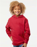 Independent Trading Co. SS4001Y Youth Midweight Hooded Sweatshirt - Red - model front
