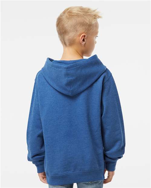 Independent Trading Co. SS4001Y Youth Midweight Hooded Sweatshirt - Royal Heather - model back