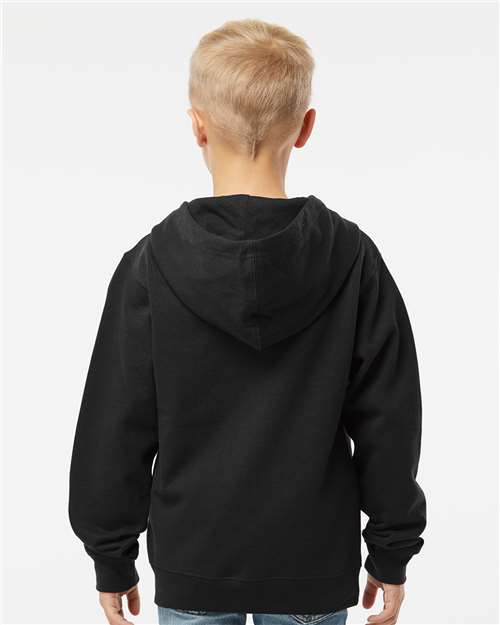Independent Trading Co. SS4001YZ Youth Midweight Full-Zip Hooded Sweatshirt - Black - model back
