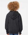 Independent Trading Co. SS4001YZ Youth Midweight Full-Zip Hooded Sweatshirt - Charcoal Heather - model back