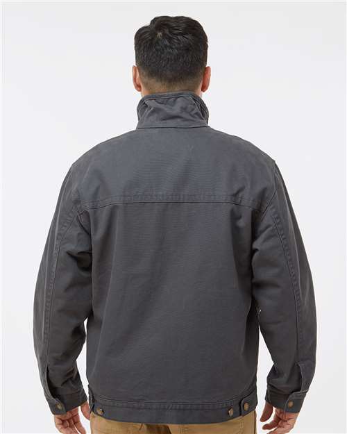 Dri Duck 5028 Maverick Boulder Cloth Jacket with Blanket Lining - Charcoal - model back