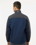 DRI DUCK 5350 Men's Motion Soft Shell Jacket - Deep Blue/ Charcoal - model back