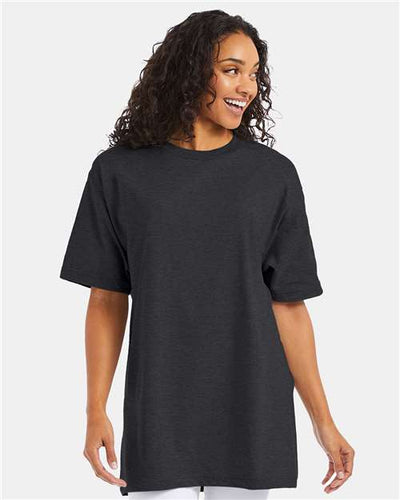 Hanes 518T Beefy-T Tall T-Shirt - Charcoal Heather - model front