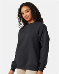 Hanes P160 EcoSmart Crewneck Sweatshirt - Charcoal Heather - model side
