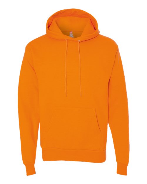 Hanes P170 EcoSmart Hooded Sweatshirt - Safety Orange - flat front