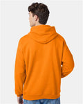 Hanes P170 EcoSmart Hooded Sweatshirt - Safety Orange - model back