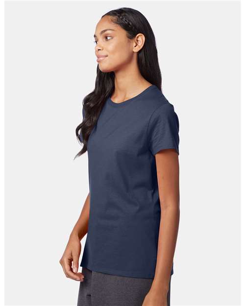 Hanes SL04 Women's Perfect-T T-Shirt - Navy - model side