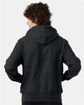 Champion S101 Unisex Reverse Weave Hooded Sweatshirt - Charcoal Heather - model back