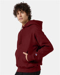 Champion S101 Unisex Reverse Weave Hooded Sweatshirt - Cardinal - model side