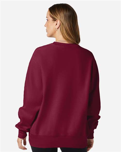 Champion S149 Unisex Reverse Weave Crewneck Sweatshirt - Cardinal - model back