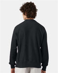 Champion S149 Unisex Reverse Weave Crewneck Sweatshirt - Charcoal Heather - model back