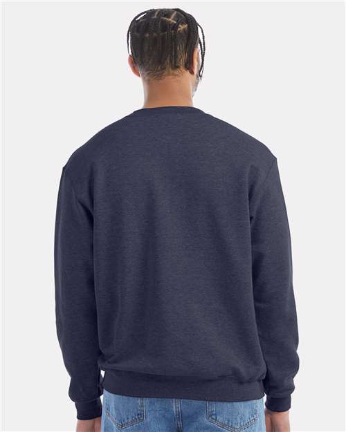Champion S600 Powerblend Crewneck Sweatshirt - Navy Heather - model back
