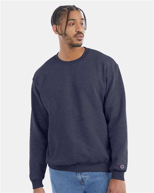 Champion S600 Powerblend Crewneck Sweatshirt - Navy Heather - model front