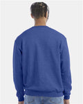 Champion S600 Powerblend Crewneck Sweatshirt - Royal Blue Heather - model back
