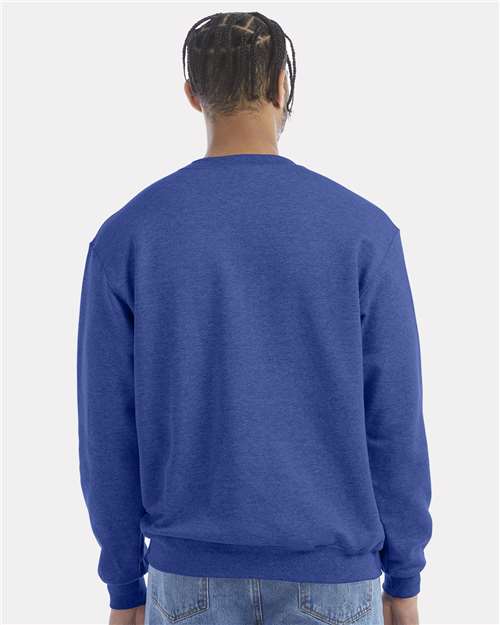 Champion S600 Powerblend Crewneck Sweatshirt - Royal Blue Heather - model back