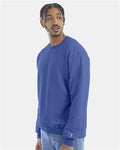 Champion S600 Powerblend Crewneck Sweatshirt - Royal Blue Heather - model side