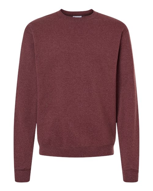 Champion S600 Powerblend Crewneck Sweatshirt - Maroon Heather - flat front