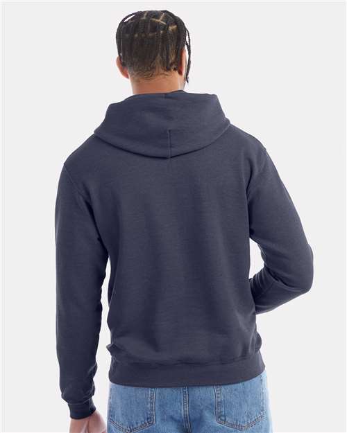 Champion S700 Powerblend Hooded Sweatshirt - Navy Heather - model back