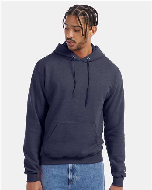 Champion S700 Powerblend Hooded Sweatshirt - Navy Heather - model front